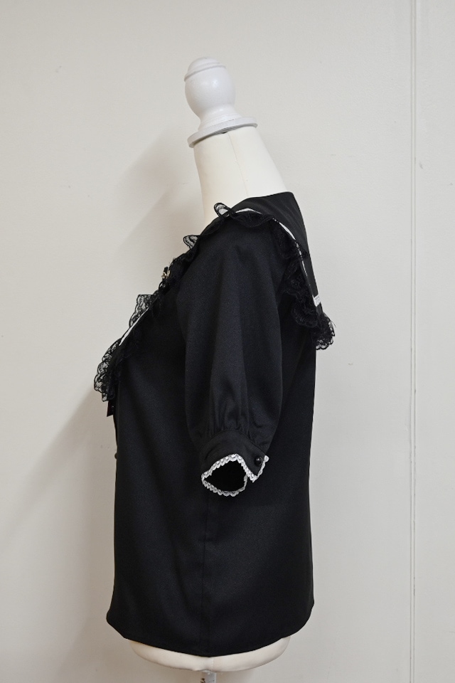 MA*RS】BIG襟クロス刺繍ブラウス - ブラック size-F | 地雷系・量産型