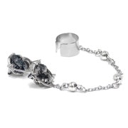 キラキラハートのチェーンイヤリング【赤/両耳】/ kuro_kawaE (クロ