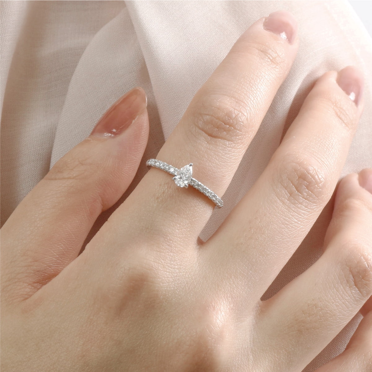 ルガ GIAダイヤモンド リング ペアシェイプ 0.3ct /s0430da ジュエリー