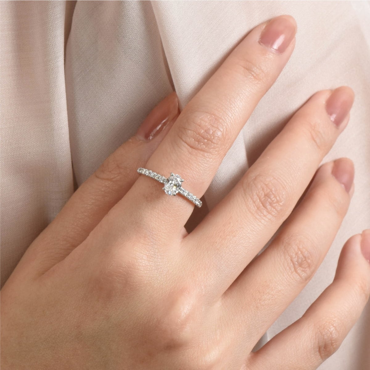 ルガ GIA ダイヤモンド リング オーバルカット 0.5ct /s0433da