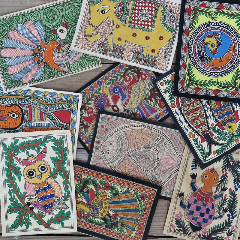 マドゥバニ（ミティラー）ペインティング 額装済｜マライカ公式通販