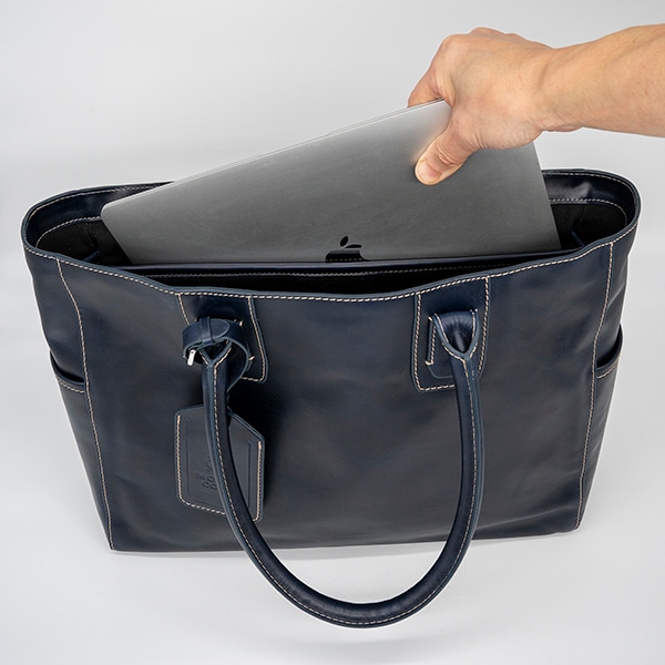 レザートートバッグメンズ 本革 鞄 ネイビー紺 ビジネス CROSBY-II