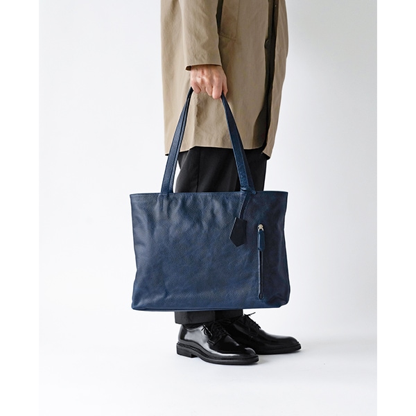 レザートートバッグメンズ 本革 ビジネス 鞄 通勤 スーツ LONDON NAVY