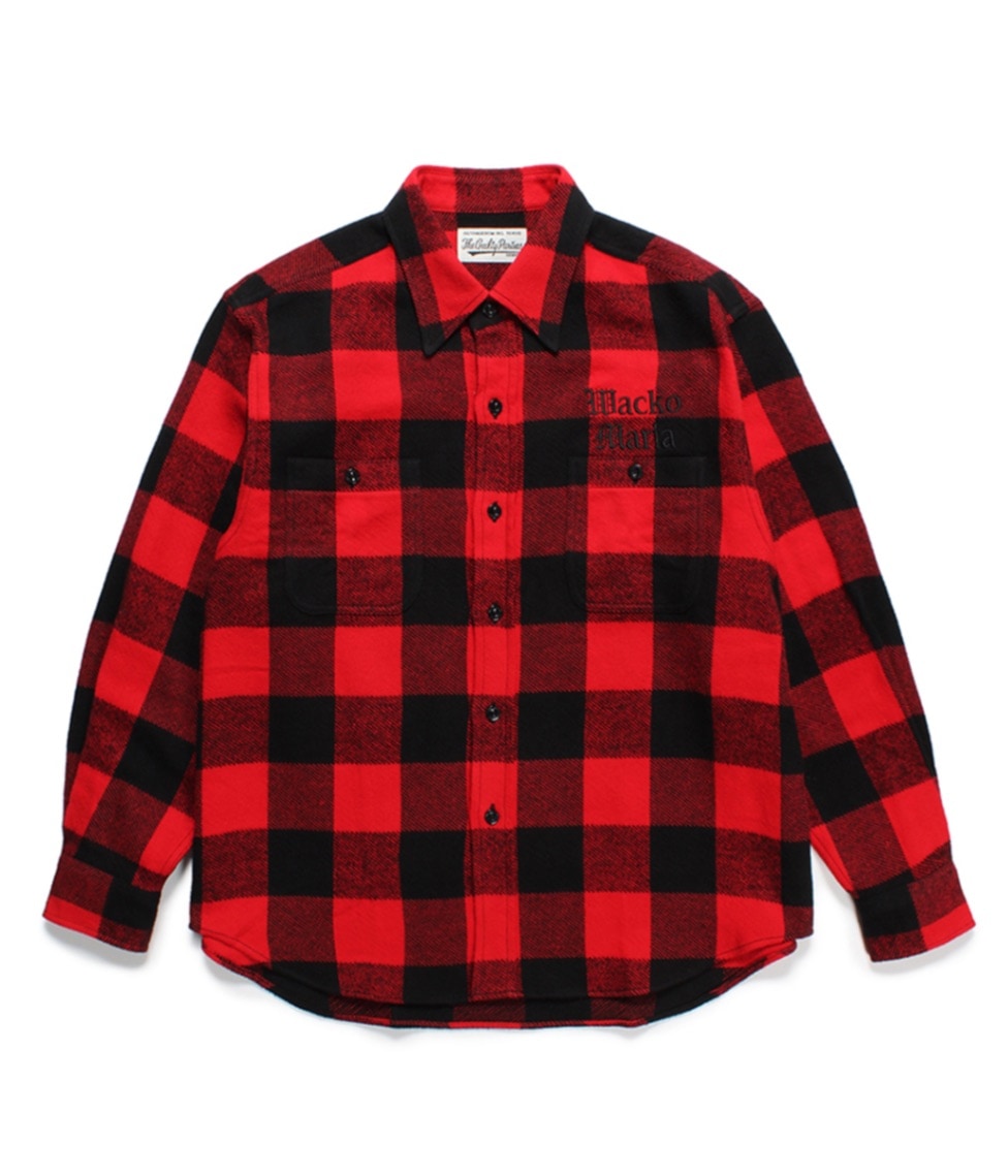 BLOCK CHECK FLANNEL SHIRT (TYPE-2)【RED】｜WACKO MARIA｜MELTING