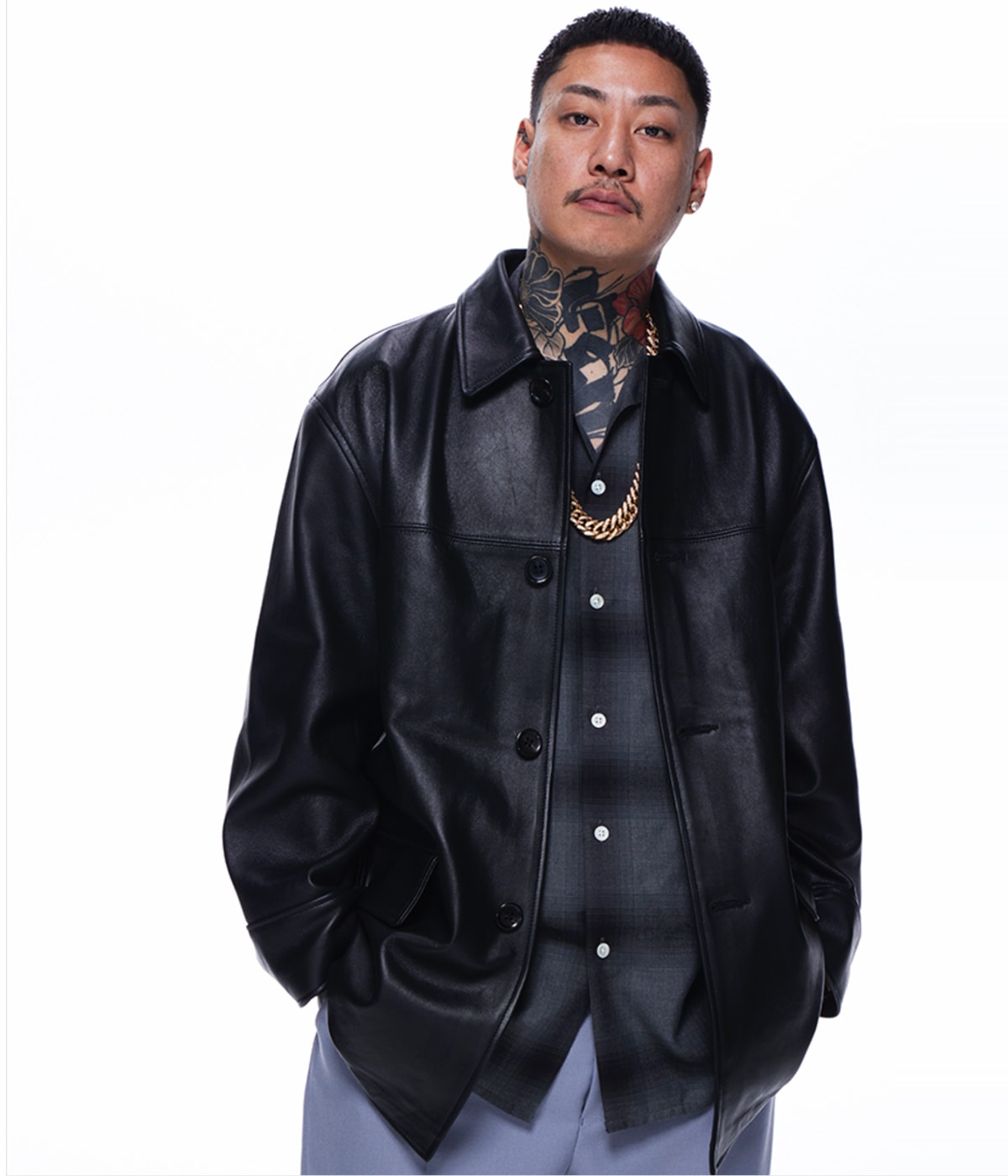 LEATHER COAT (TYPE-2)【BLACK】｜WACKO MARIA｜MELTING POT（正規取扱