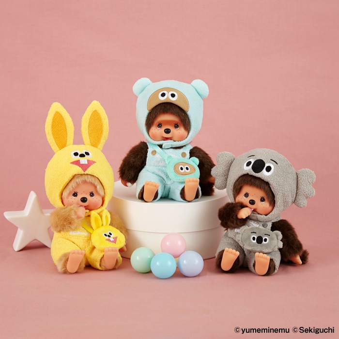 たぬきゅん×モンチッチ S オーバーオール|【ぬいぐるみのセキグチ