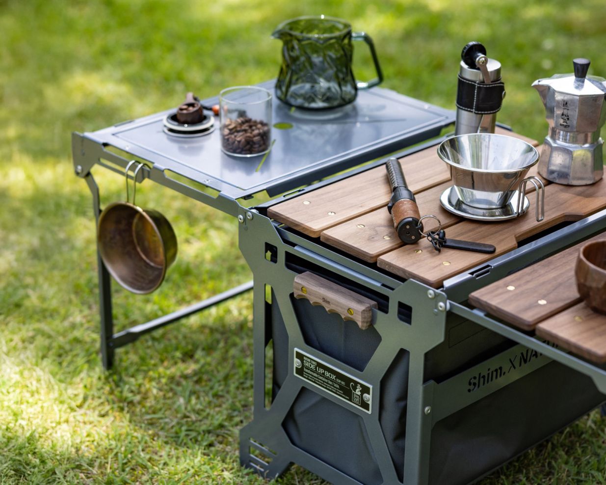 STEEL GRAY】THE SIDE UP BOX ＆ TABLE Shim.Craft × NATURE TONES