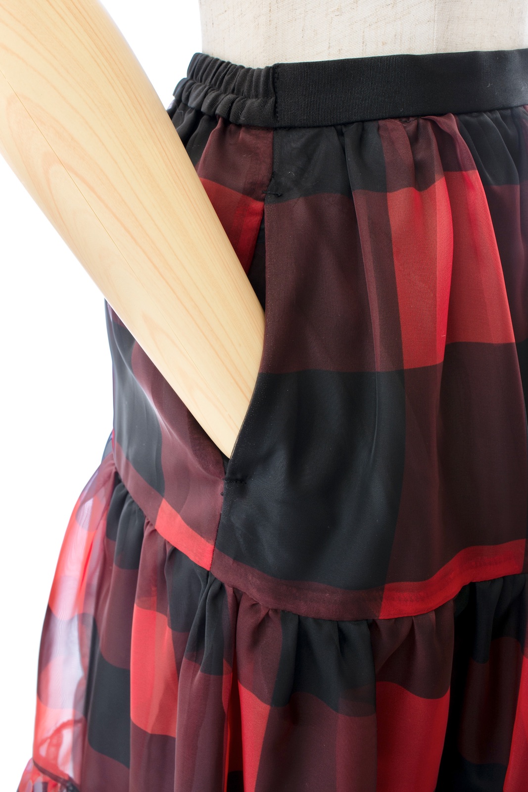 ブロックチェックオーガンジースカート | BOTTOMS | OBLI