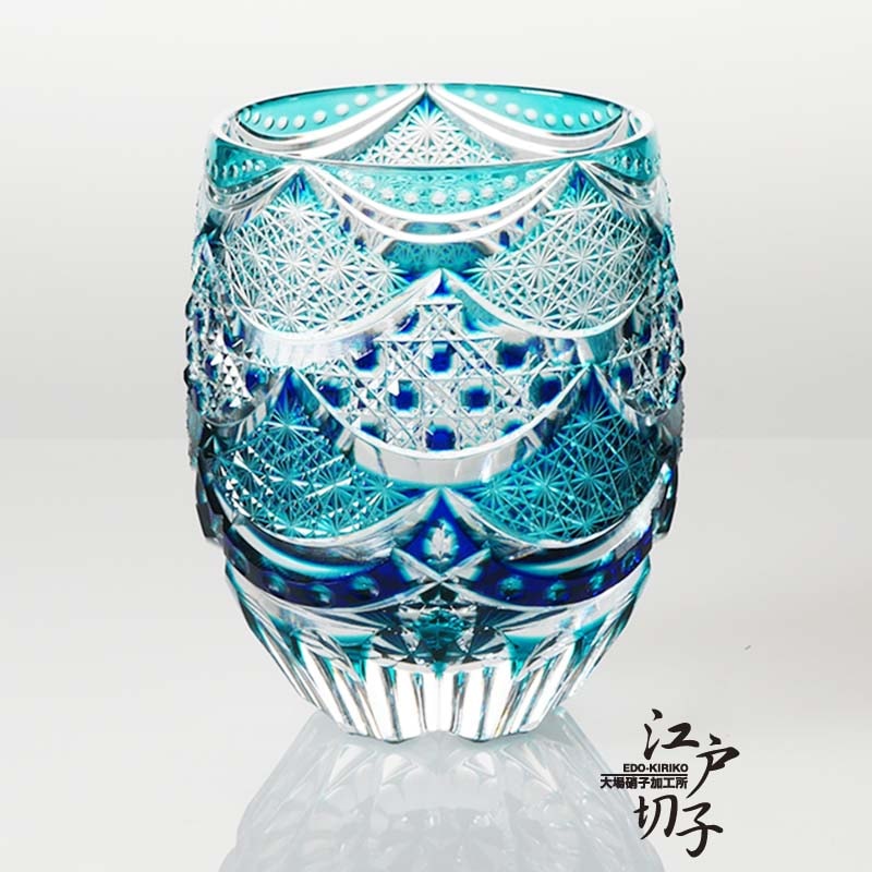 江戸切子 皿・プレート｜江戸切子の通販｜皿 カーテンコール 緑