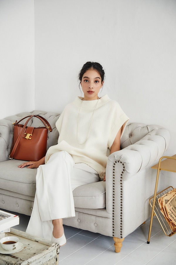 Owauno オアーノ 半袖 バルーン ブラウス M オフホワイト ドロスト 白