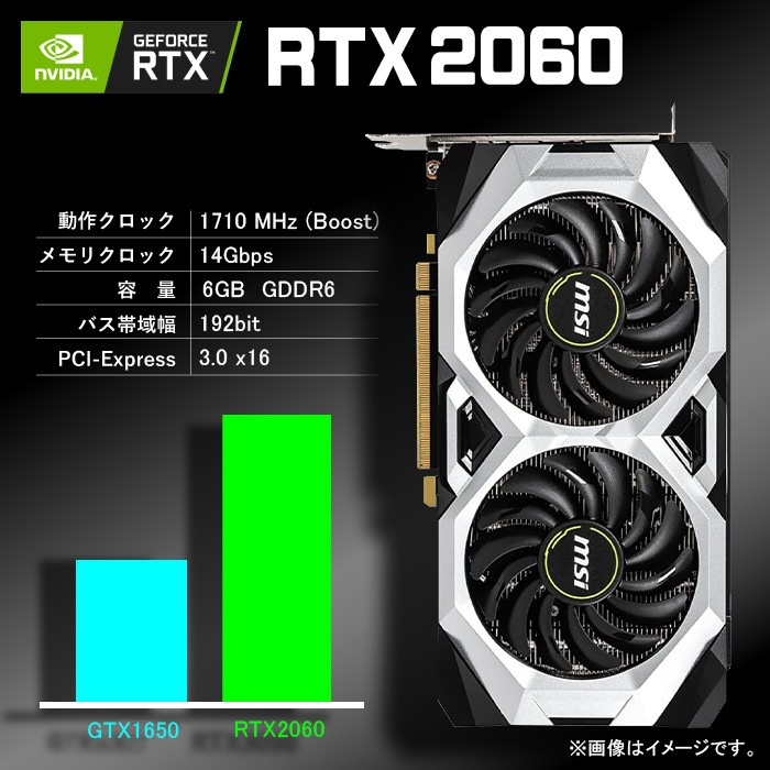 ゲーミングPC デスクトップパソコン ブラック GeForce RTX2060 22型