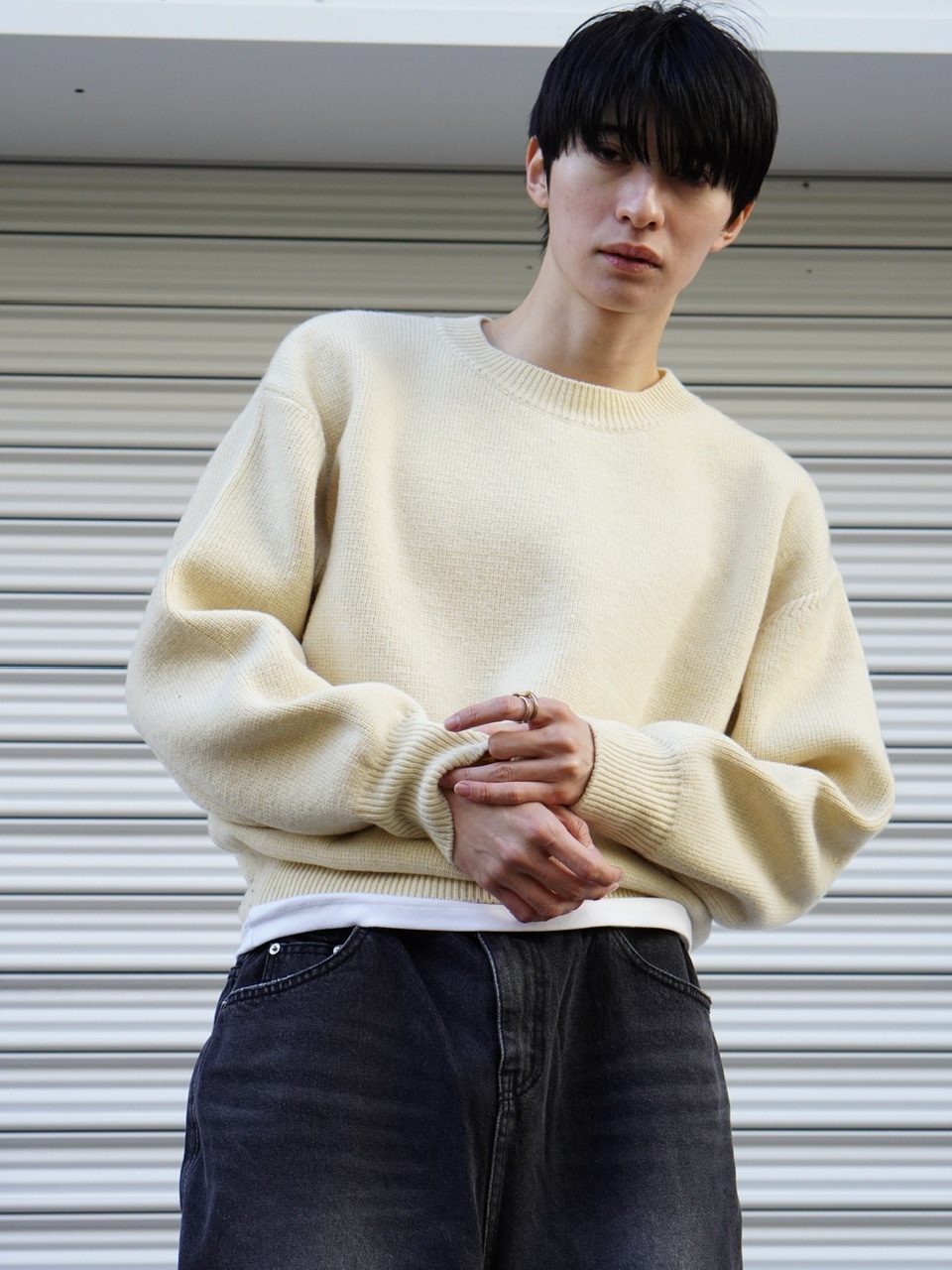 東京店WEB限定【Chikashitsu +】round wool knit (4color) | OUR BRAND