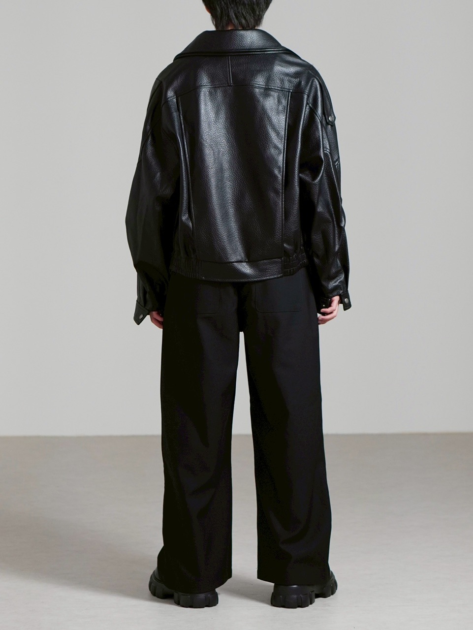 受注制【Chikashitsu +】high neck non-leather bomber jacket