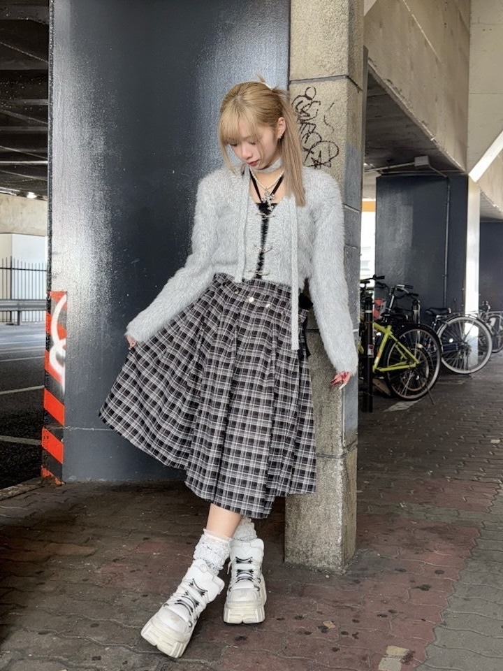 受注制【Never mind the XU】tie set knit cardigan (3color