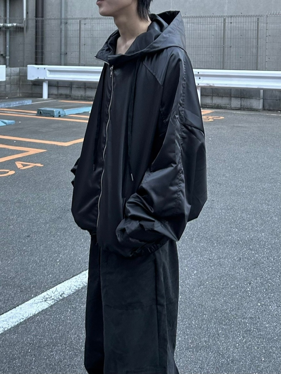 大阪店WEB限定受注制【Chikashitsu +】double sleeve zip up hoodie