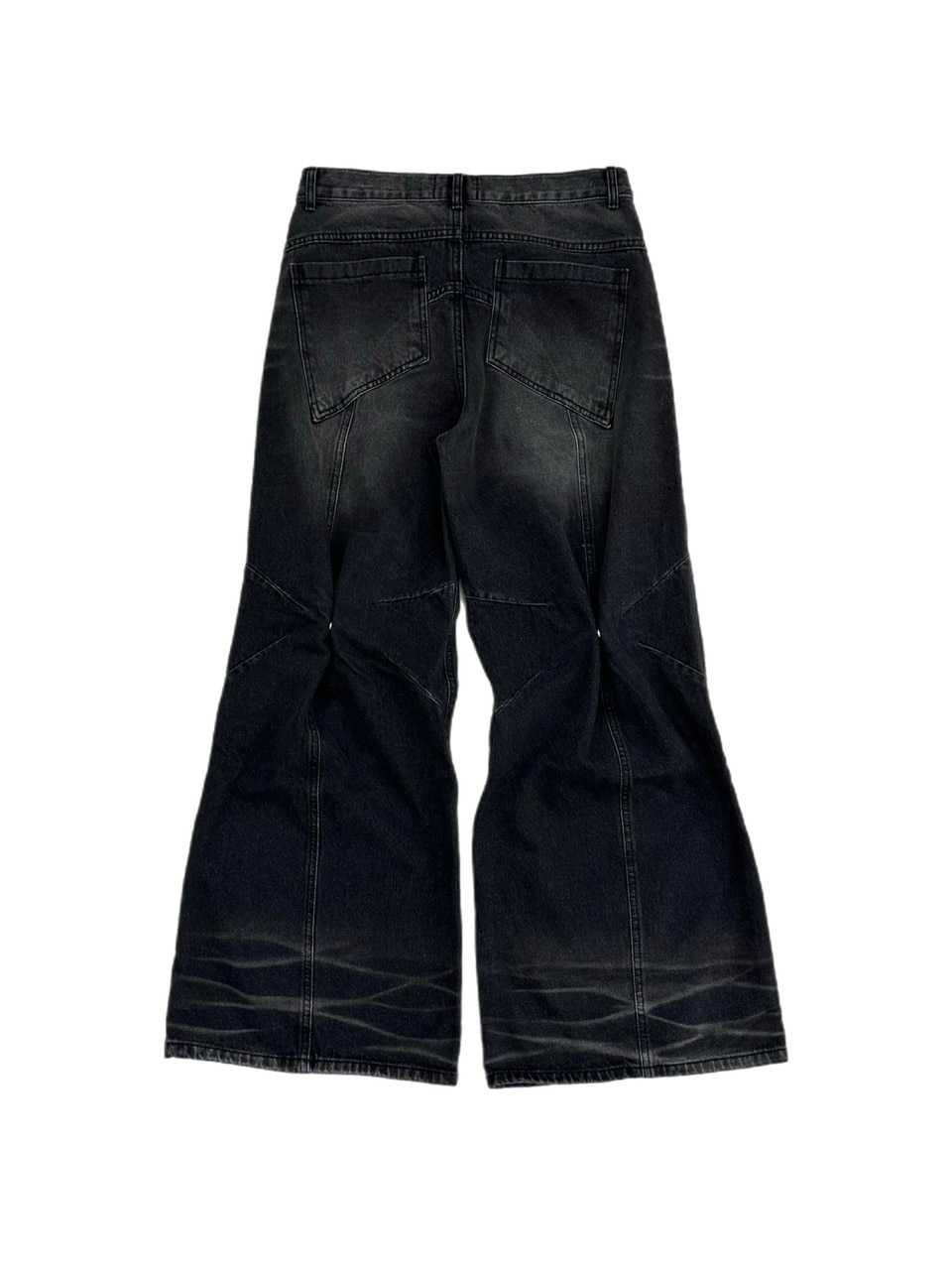 大阪店WEB限定受注制【Chikashitsu +】back snap wide flare denim