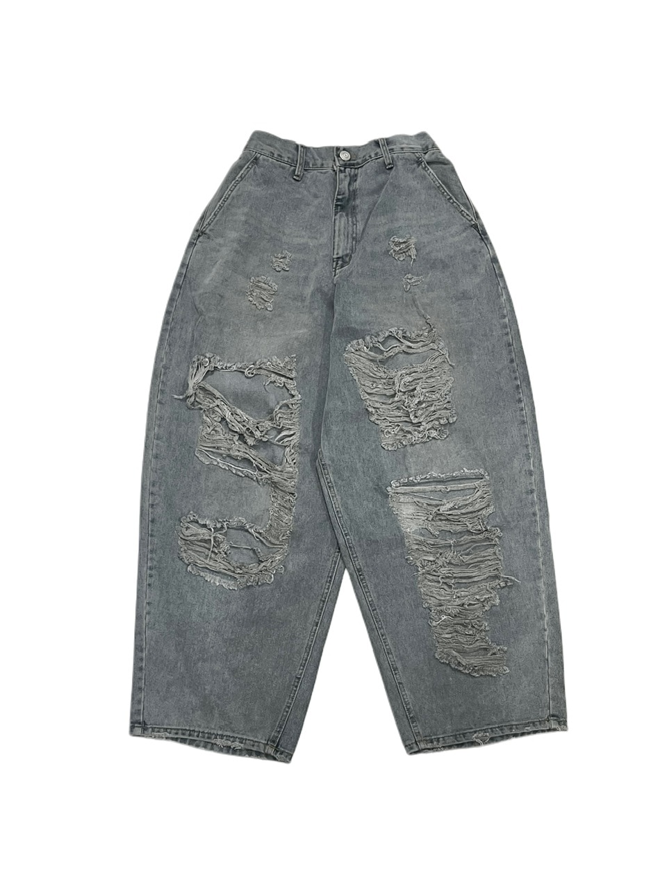 受注制【Never mind the XU】damage denim pants (3color) / 【ネバー