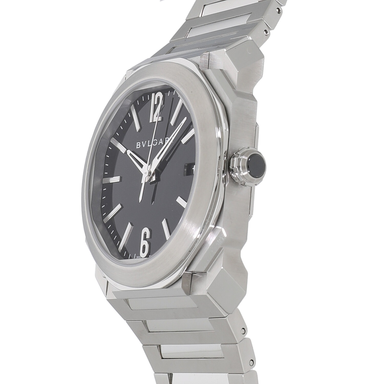 B6729 | [中古]ブルガリ オクト ソロテンポ ブラック BGO38BSSD メンズ