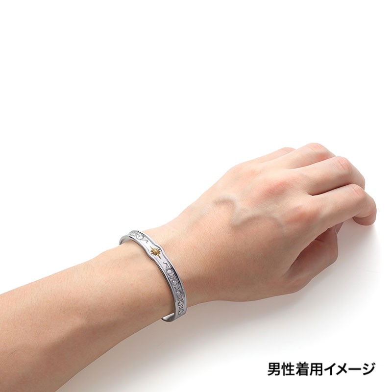 アラベスク サンシンボル シルバー925 K18（18金）バングル｜K18