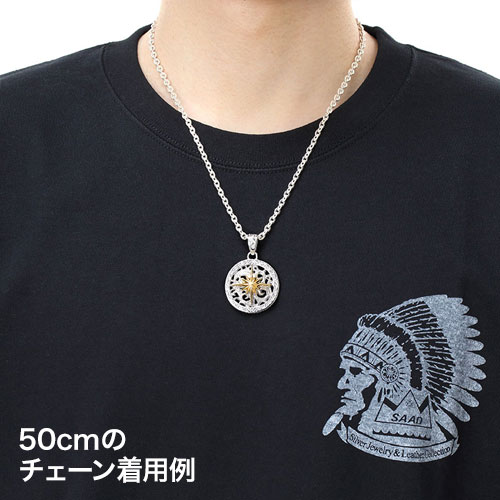 サンシンボル シルバー925ペンダントトップ ロジウムコーティング K18