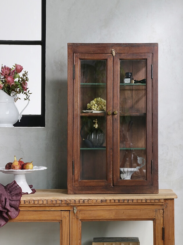 ヴィンテージガラスウォールショーケース