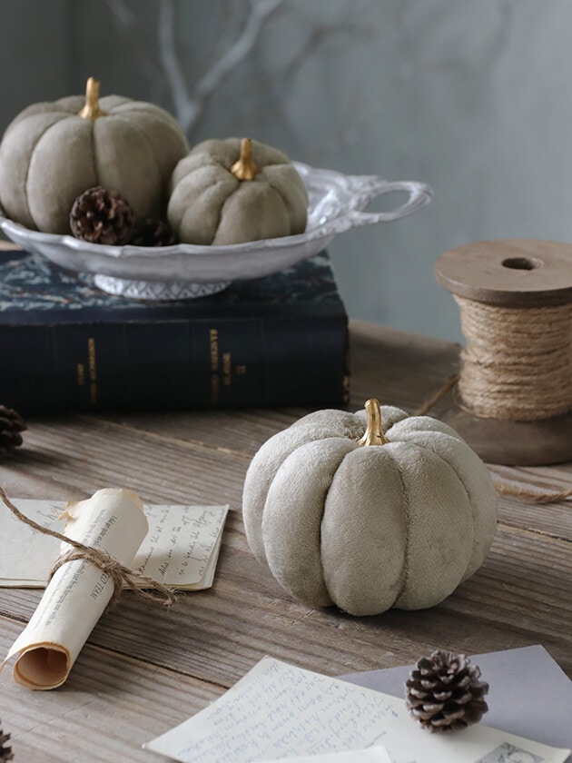 ファブリックパンプキン グレー11cm