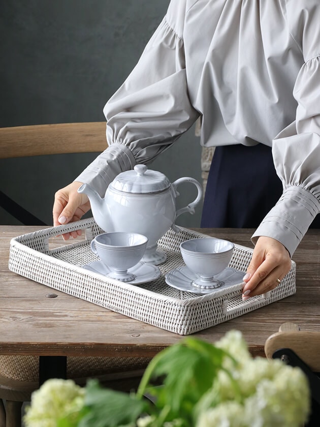 BAOLGIラタンレクタングラートレーホワイト