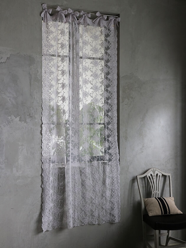 Chez moiカーテンCorinzioライトグレー120x220cm シェモア ～ サラグレース