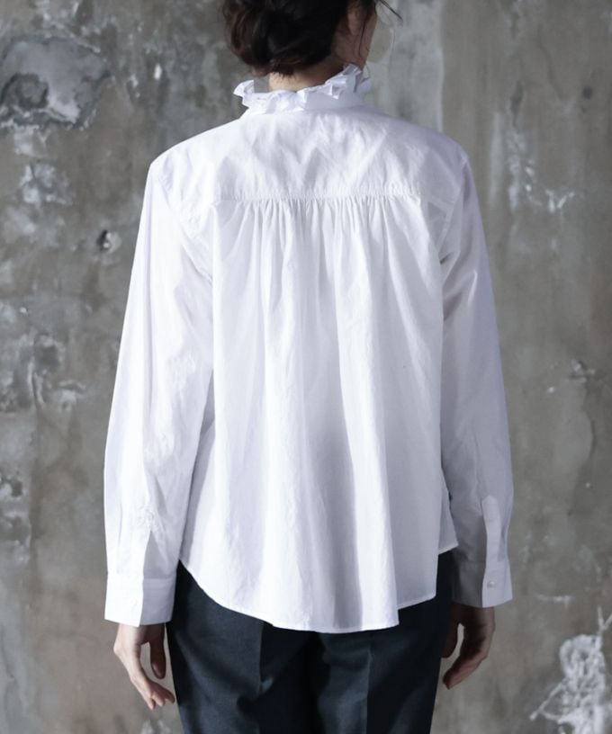 パウロ・ホワイト［Haddow］たたみフリルカラーシャツ/ITEM,JACKET