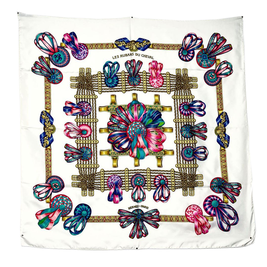 HERMES エルメス スカーフ カレ90 『LES RUBANS DU CHEVAL（ 馬の