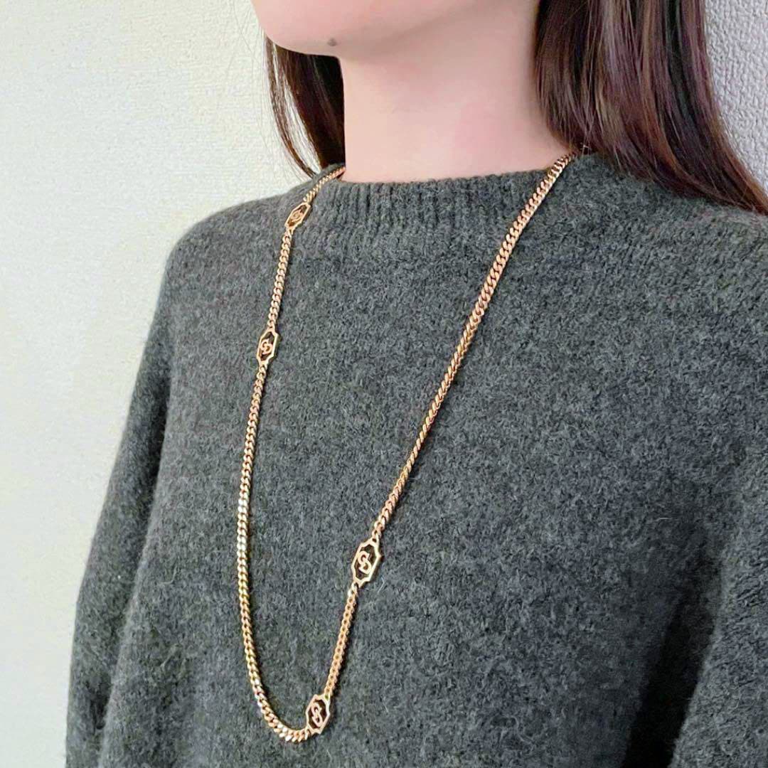 Christian Dior クリスチャンディオール ロゴ 喜平 ロングチェーン