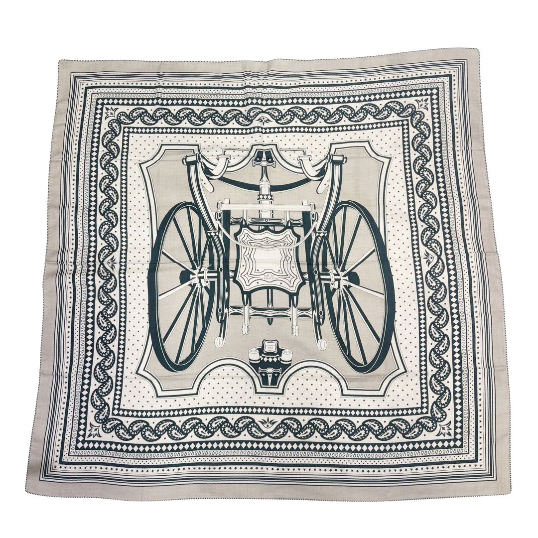 HERMES エルメス ショール カレジェアン140 『LES ROUES DE PHAETON(四