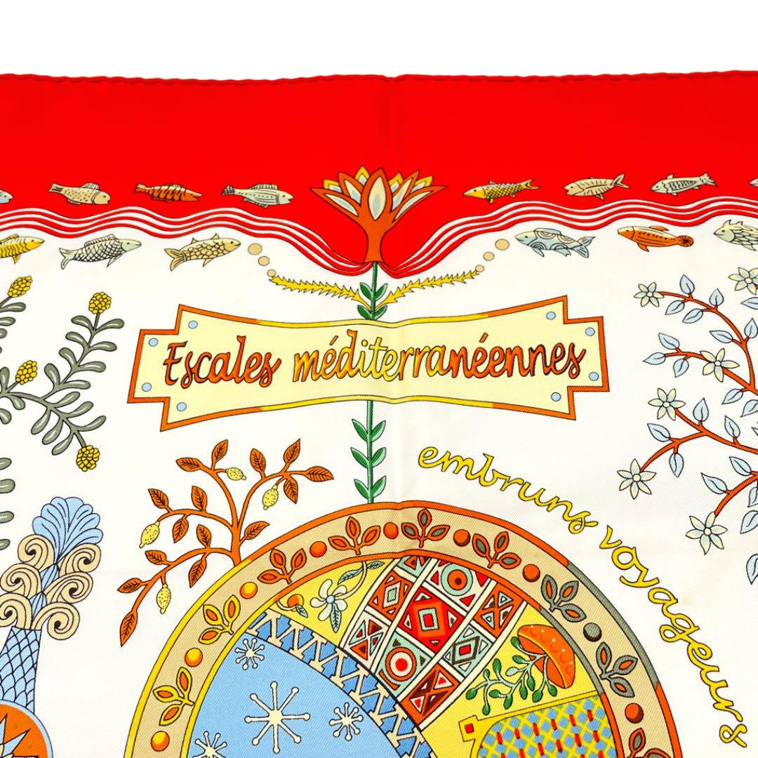 HERMES エルメス スカーフ カレ90 『Escales Mediterraneennes（地中海