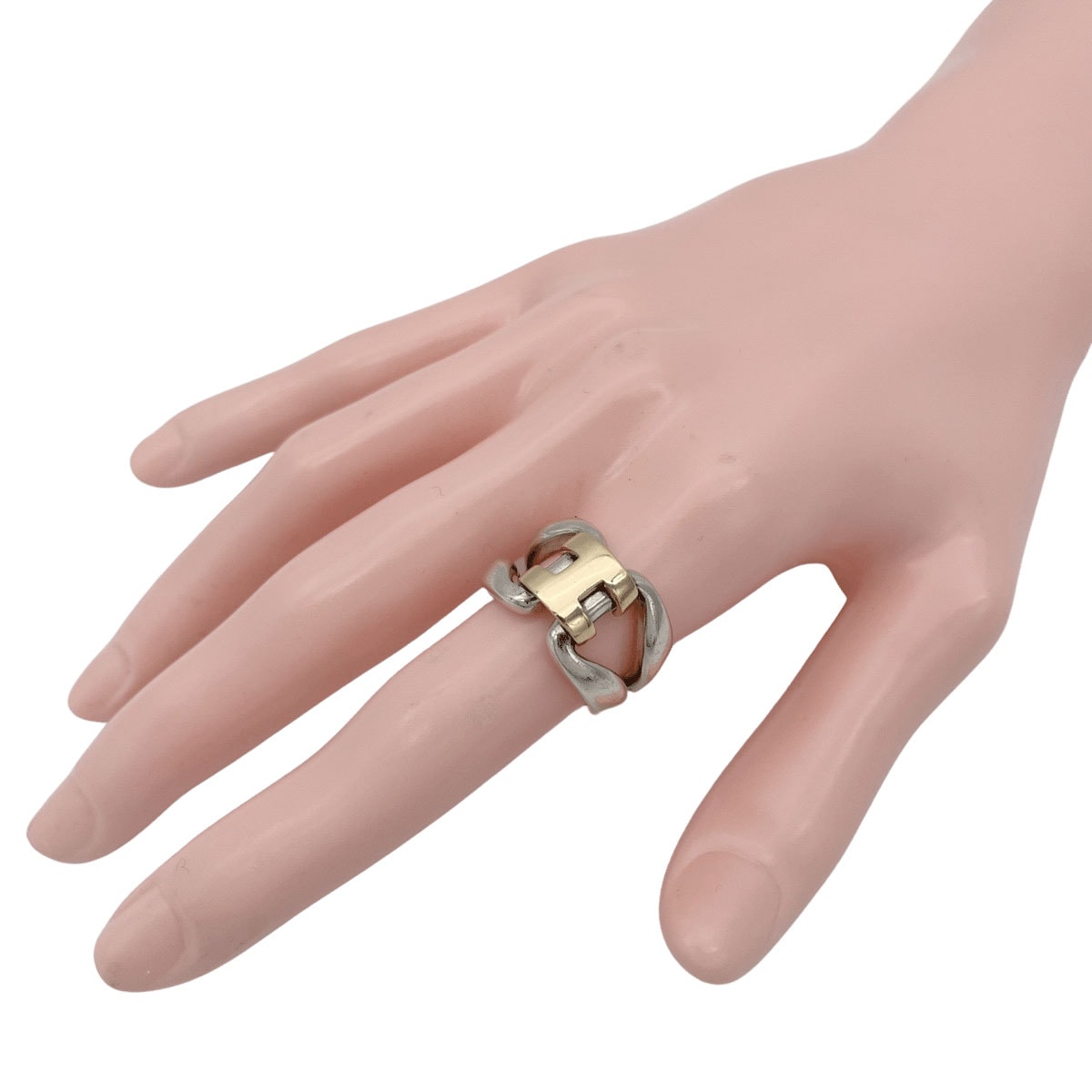 HERMES エルメス ヒストリーリング 指輪 925/750 コンビ #50(約9号