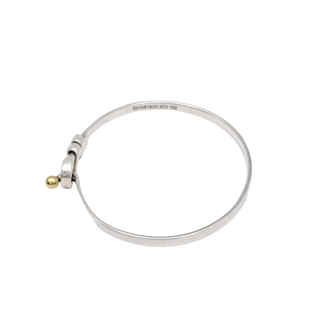 TIFFANY ティファニー フック&アイ バングル 925/750 コンビ シルバー