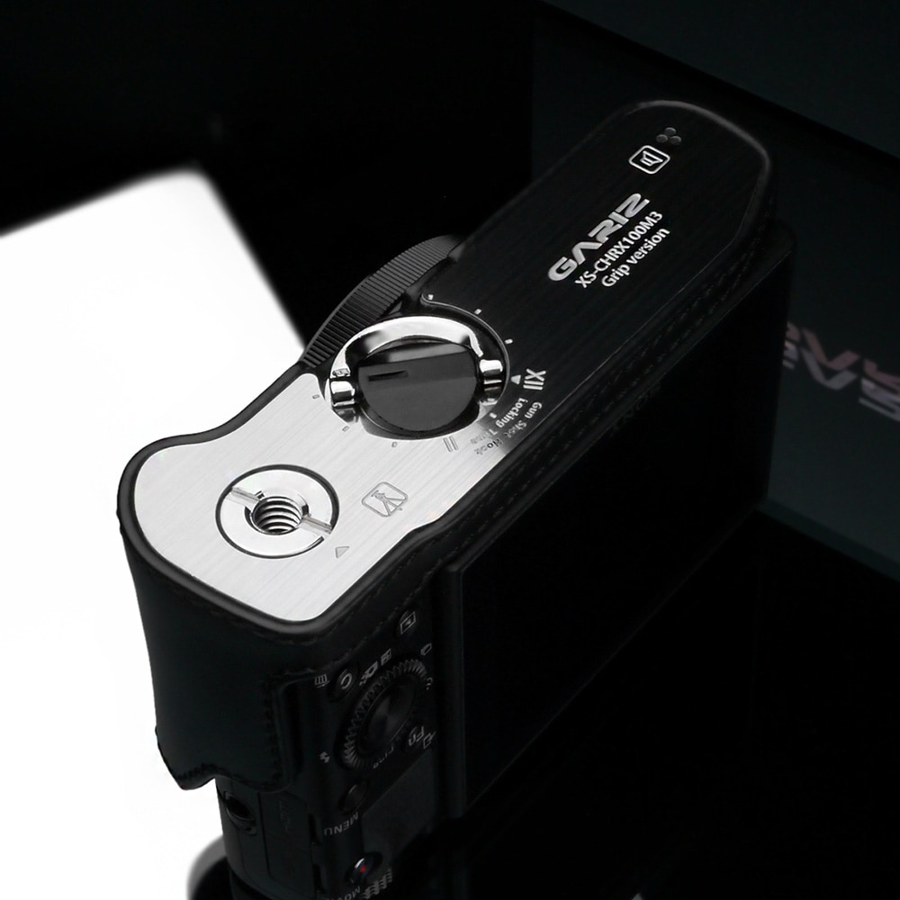 GARIZ SONY DSC-RX100 M5/M4/M3用 本革カメラケース XS-RX100BK ブラック