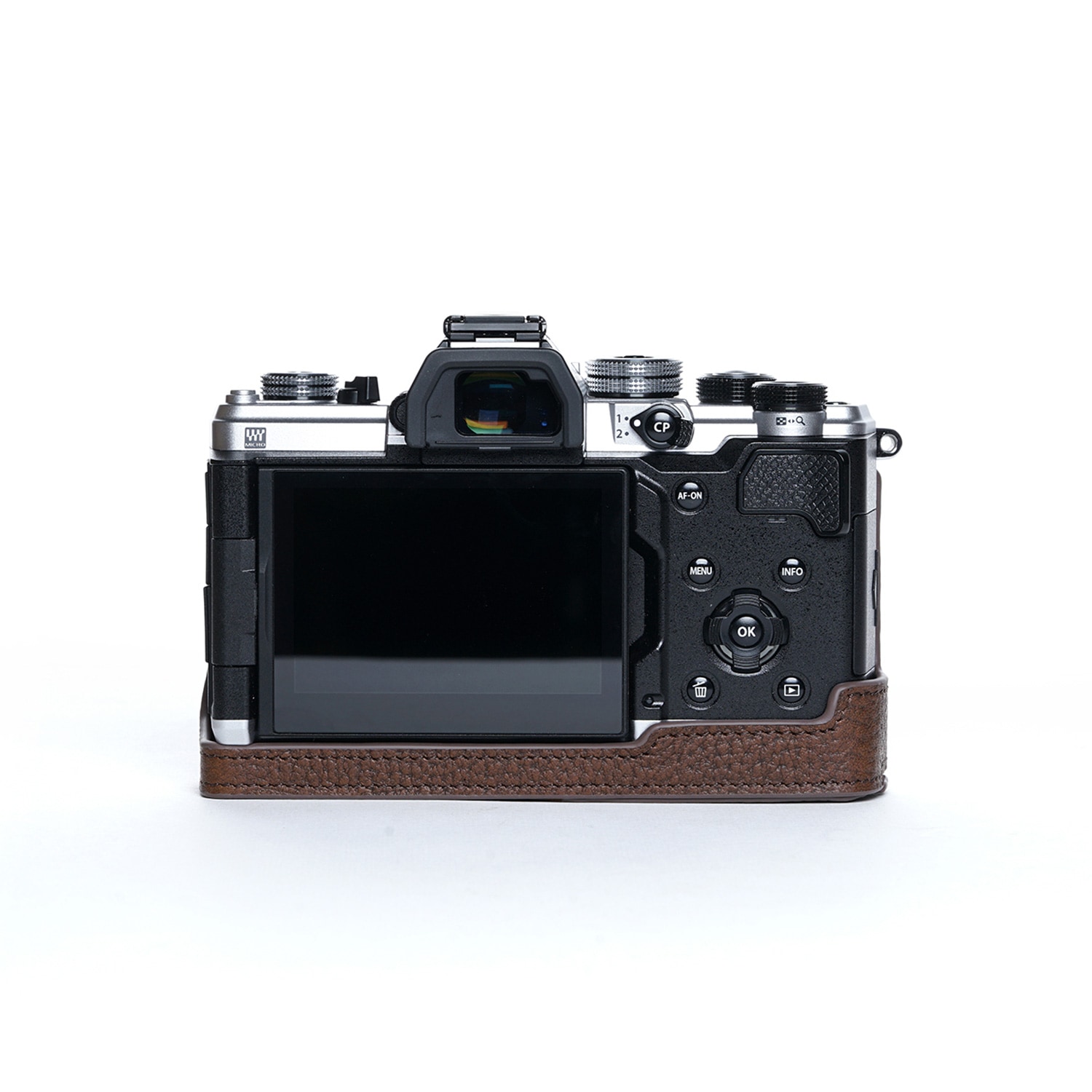 TP Original OM SYSTEM OM-3 用 ボディーハーフケース ダークブラウン