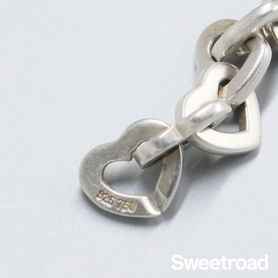 ティファニー ハートリンクブレスレット 18KYG・925シルバー w