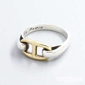 HERMES エルメス シェーヌダンクル 10号 18KYG・925シルバー リング