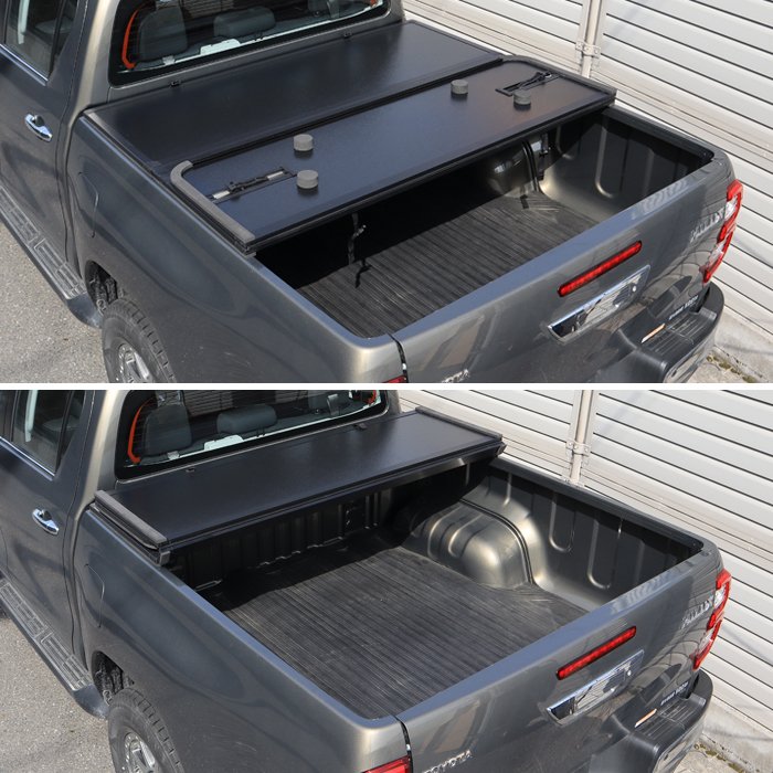 ハイラックス GUN125 前期 後期 ハード トノカバー 3つ折り ブラック