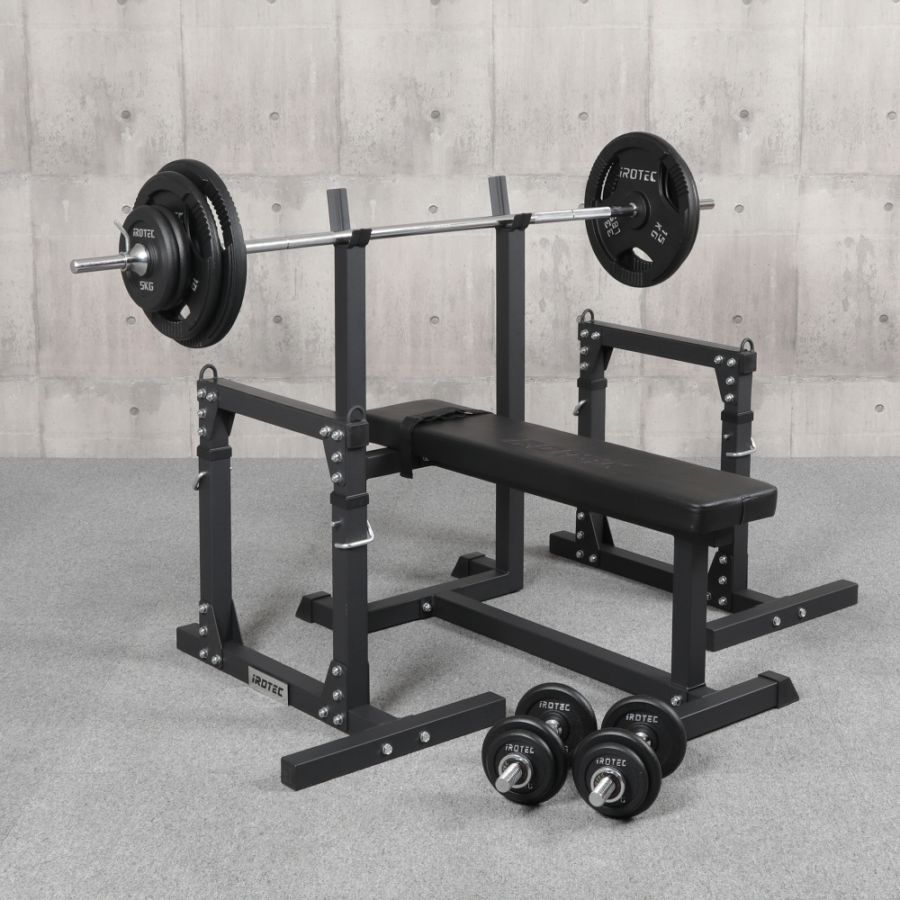 ストレングスセット100ブラック プレスベンチ + アイアンバーベル