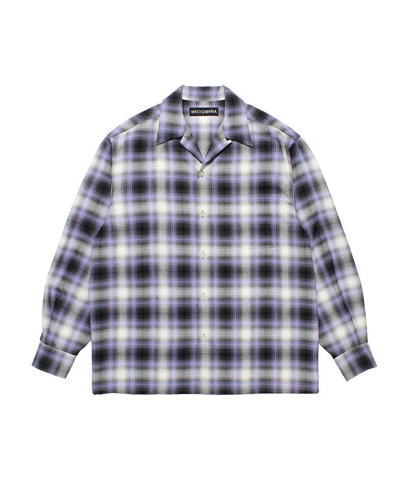 WACKO MARIA＞OMBRE CHECK OPEN COLLAR SHIRT L/S(TYPE-1) | MAKES