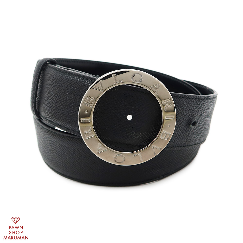 ブルガリ ブルガリブルガリ ベルト 38195 レザー ブラック×シルバー