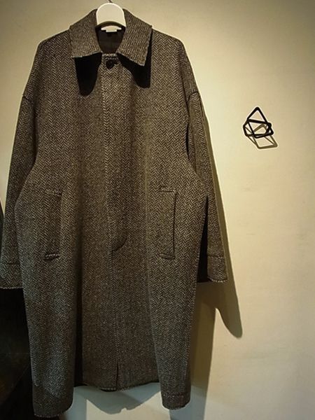 YOKE（ヨーク） ダブルジャガードニット バルカラーコート ブラック