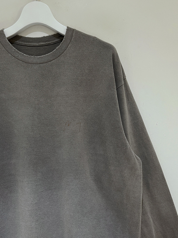 ANCELLM（アンセルム） Embroidery Dyed LS T-Shirt（エンブロイダリー