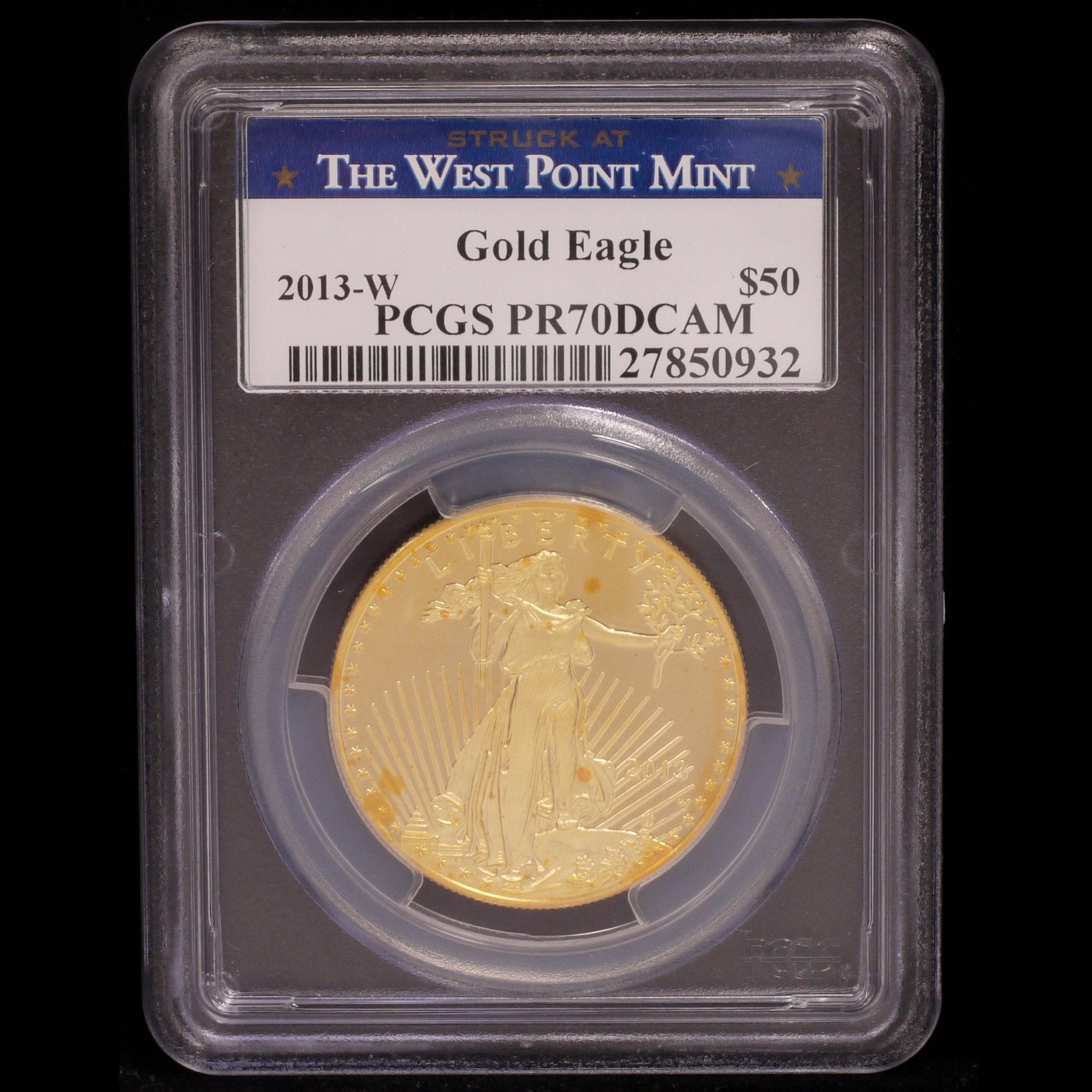 アメリカ 50ドル金貨 2013年 リバティ PCGS PF70 DEEP CAMEO｜コイン