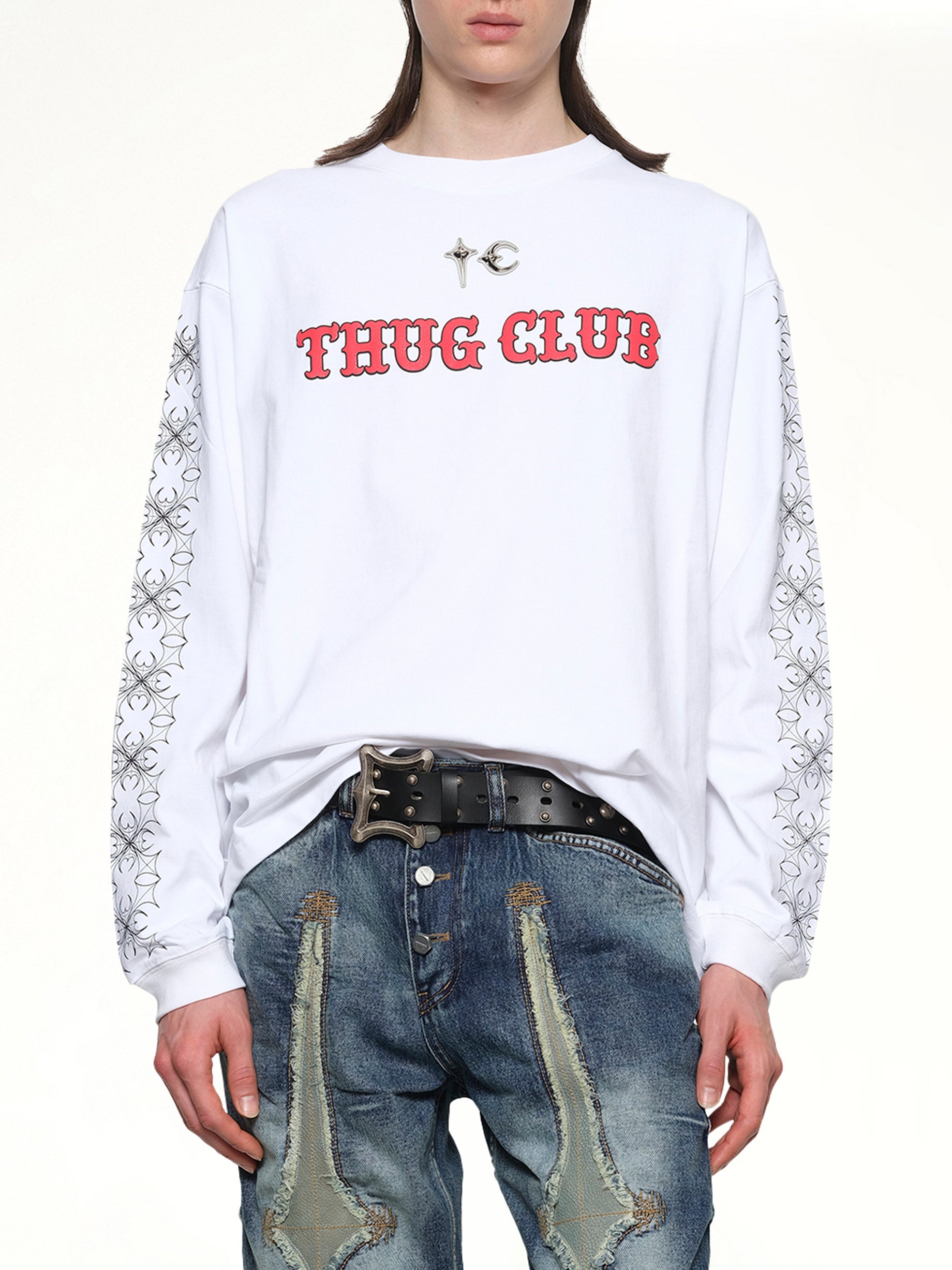 THUG CLUB - TC Pattern Long-Sleeve in White |MARAIS
