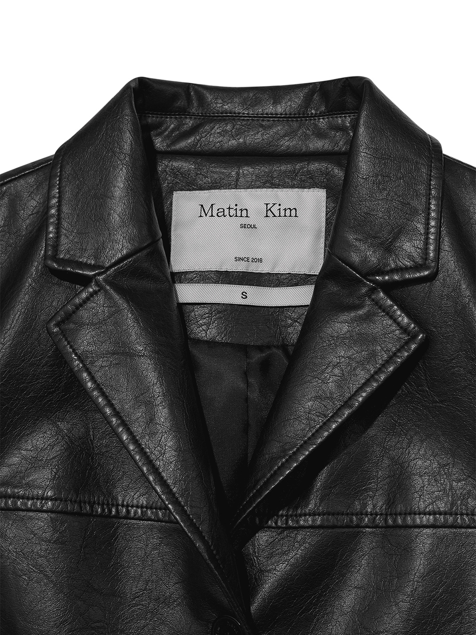 LEATHER SINGLE BLAZER IN BLACK – Matin Kim