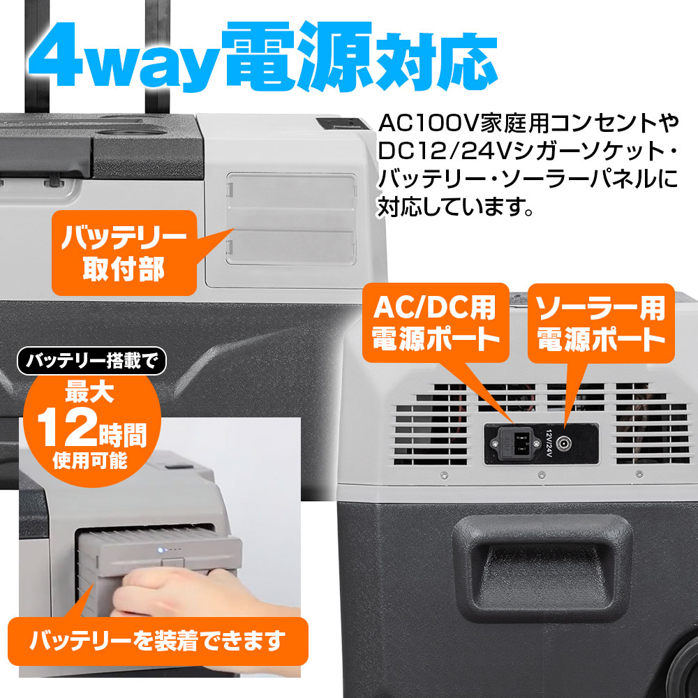 バッテリー対応ポータブル車載冷凍冷蔵庫(30ℓ) K-IBOX07-30 | マックス