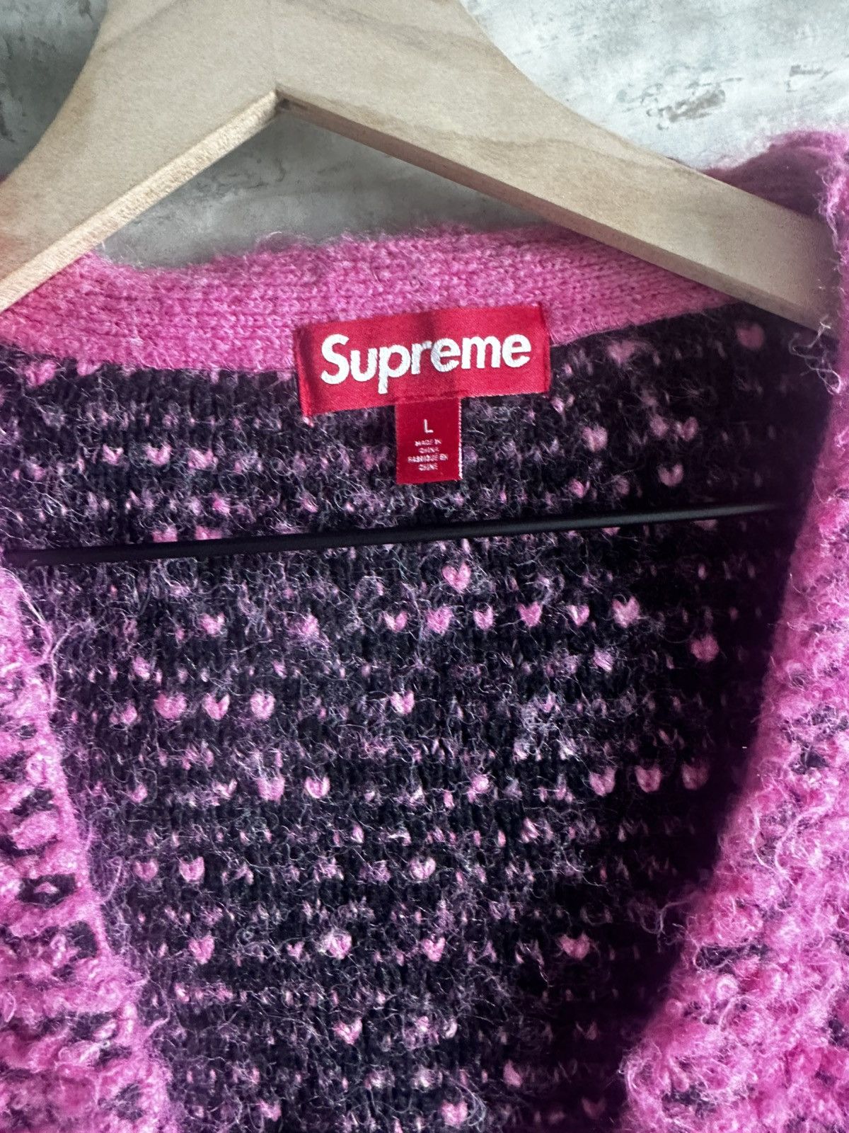 Supreme textured knotted cardigan pink | Grailed